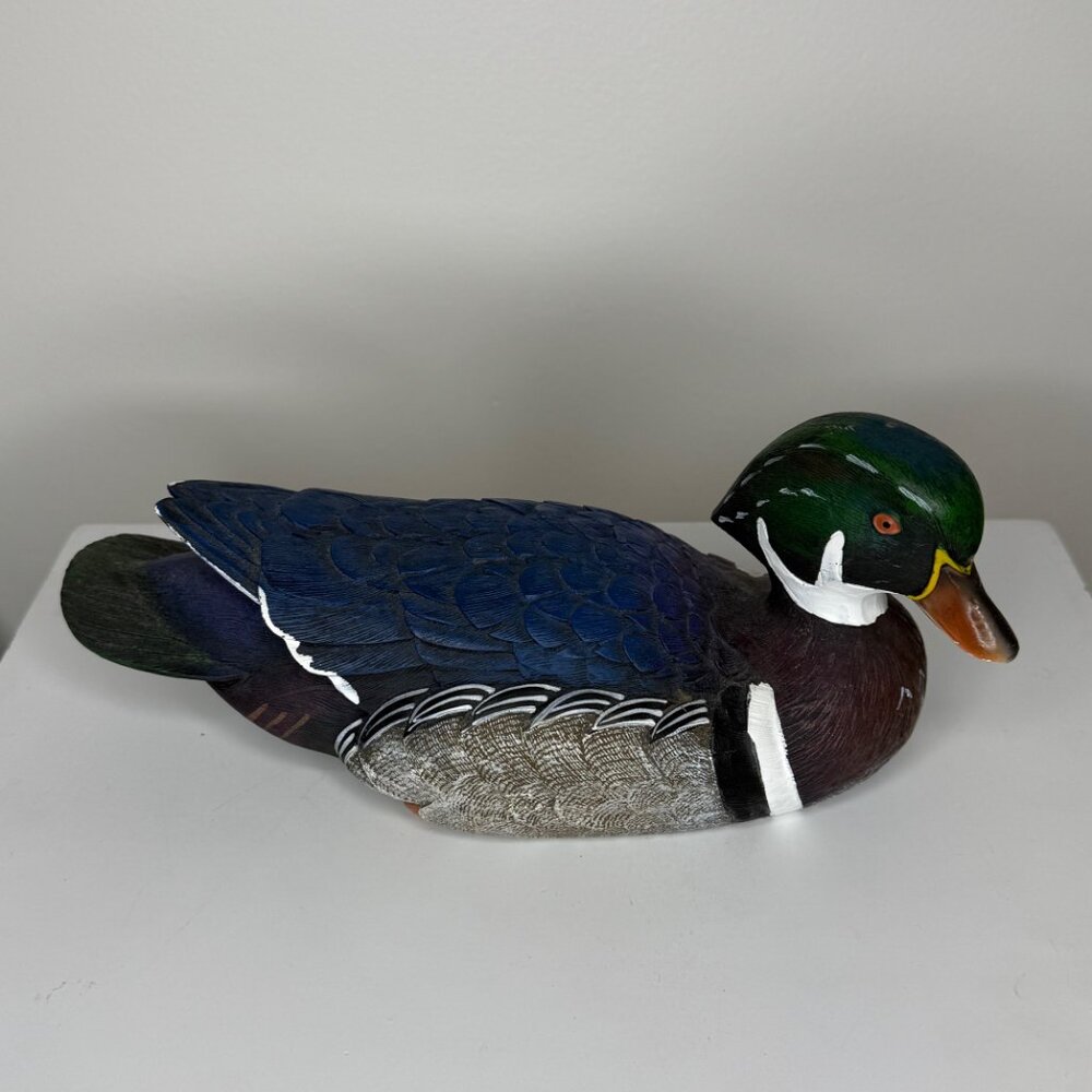 PAINTED 10" DRAKE DUCK DECOY SCULPTURE FIGURINE FIGURE